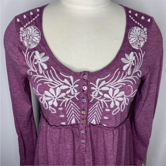 Johnny Was Purple Floral Embroidered Dress - Picture 6 of 16